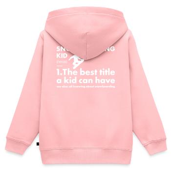 Sport Kid Snowboarding - Kinder Premium Organic Zip Hoodie - Rosa - Hinten - AI Model Kid Female (0cm)