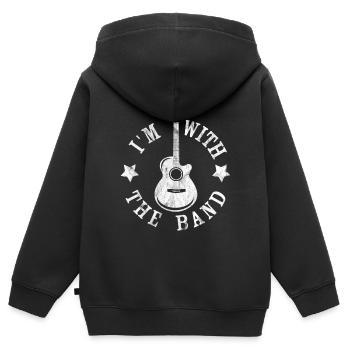 Ich bin bei der Band - Kinder Premium Organic Zip Hoodie - Schwarz - Hinten - AI Model Kid Male (0cm)