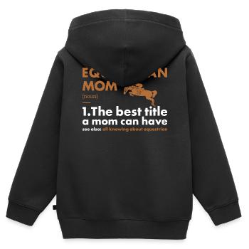 Sport Mom Definition Equestrian - Kinder Premium Organic Zip Hoodie - Schwarz - Hinten - AI Model Kid Male (0cm)
