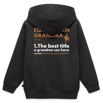 Sport Grandma Definition Equestrian - Kinder Premium Organic Zip Hoodie - Schwarz - Hinten - AI Model Kid Male (0cm)