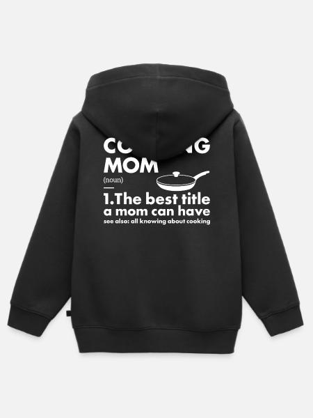 Cook Mom Definition Cooking - Kinder Premium Organic Zip Hoodie - Schwarz