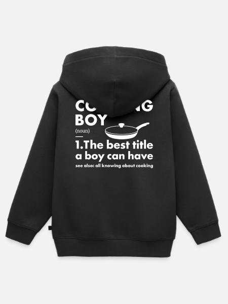Cook Boy Definition Cooking - Kinder Premium Organic Zip Hoodie - Schwarz