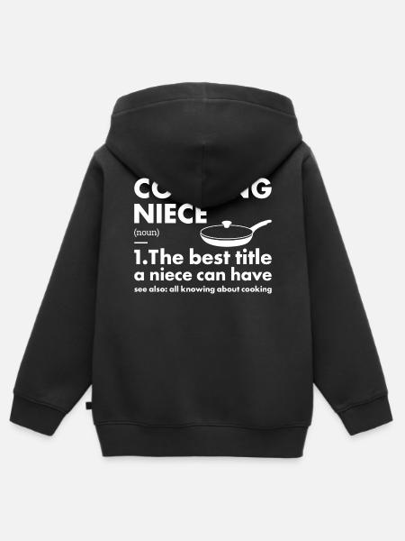 Cook Niece Definition Cooking - Kinder Premium Organic Zip Hoodie - Schwarz