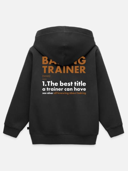 Baker Trainer Definition Baking - Kinder Premium Organic Zip Hoodie - Schwarz