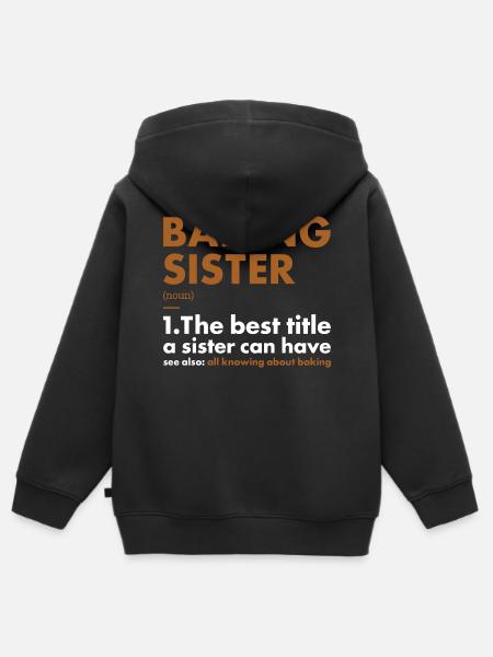 Baker Sister Definition Baking - Kinder Premium Organic Zip Hoodie - Schwarz