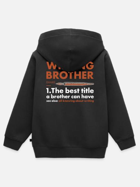 Writer Brother Definition Writing - Kinder Premium Organic Zip Hoodie - Schwarz