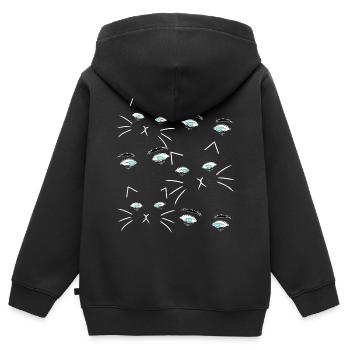 Fantasy Katzenaugen Gesicht Katzenhalter Katzen - Kinder Premium Organic Zip Hoodie - Schwarz - Hinten - AI Model Kid Male (0cm)