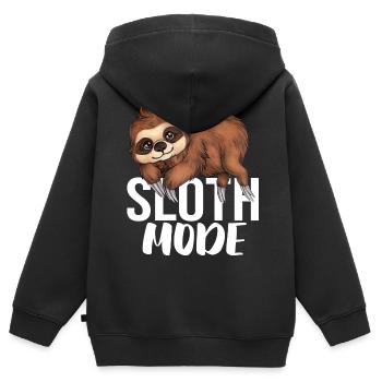 Sloth Mode Süßes Chibi Faultier Sloth Geschenk - Kinder Premium Organic Zip Hoodie - Schwarz - Hinten - AI Model Kid Male (0cm)