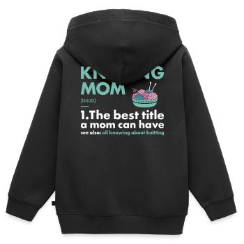 Knitter Mom Definition Knitting - Kinder Premium Organic Zip Hoodie - Schwarz - Hinten - AI Model Kid Male (0cm)