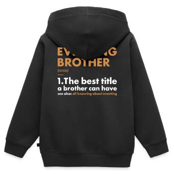 Cavalier Frère Définition Concours complet - Sweat Premium à capuche zippé enfant bio - noir - Dos - AI Model Kid Male (0cm)