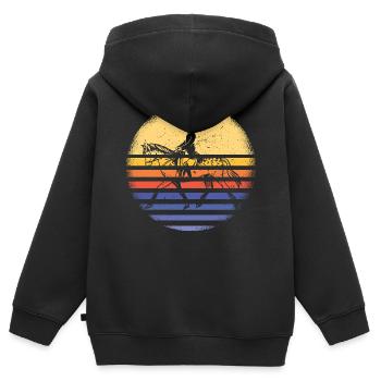 Cavalier Rétro Sunset Concours complet - Sweat Premium à capuche zippé enfant bio - noir - Dos - AI Model Kid Male (0cm)
