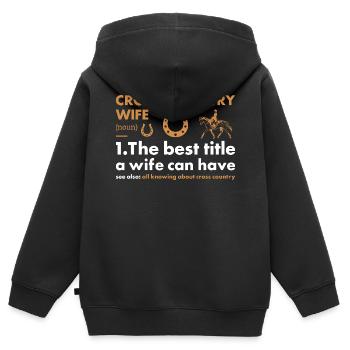 Rider Wife Definition Cross Country - Kinder Premium Organic Zip Hoodie - Schwarz - Hinten - AI Model Kid Male (0cm)