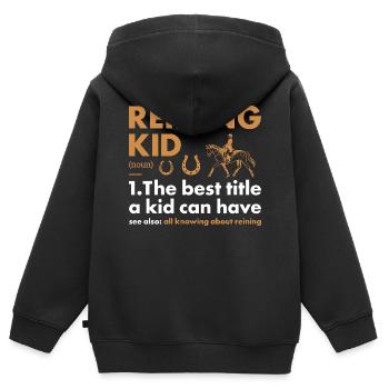 Pure Kid Definition Reining - Kids Premium Organic Zip-up Hoodie - black - Back - AI Model Kid Male (0cm)