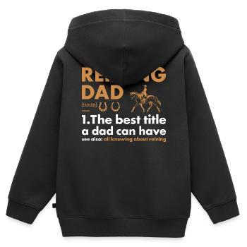 Pure Dad Definition Reining - Kids Premium Organic Zip-up Hoodie - black - Back - AI Model Kid Male (0cm)