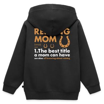 Pure Mom Definition Reining - Kids Premium Organic Zip-up Hoodie - black - Back - AI Model Kid Male (0cm)