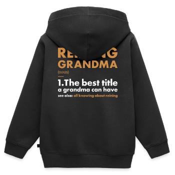 Pure Grandma Definition Reining - Kids Premium Organic Zip-up Hoodie - black - Back - AI Model Kid Male (0cm)