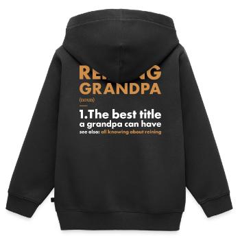 Pure Grandpa Definition Reining - Kids Premium Organic Zip-up Hoodie - black - Back - AI Model Kid Male (0cm)