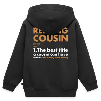 Pure Cousin Definition Reining - Kids Premium Organic Zip-up Hoodie - black - Back - AI Model Kid Male (0cm)
