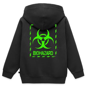 Biohazard Grunge Zombies Apokalypse Horror - Kinder Premium Organic Zip Hoodie - Schwarz - Hinten - AI Model Kid Male (0cm)