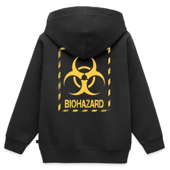 Biohazard Grunge Zombies Apocalypse Horreur - Sweat Premium à capuche zippé enfant bio - noir - Dos - AI Model Kid Male (0cm)