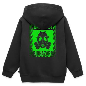 Biohazard Grunge Zombies Apokalypse Gasmaske - Kinder Premium Organic Zip Hoodie - Schwarz - Hinten - AI Model Kid Male (0cm)
