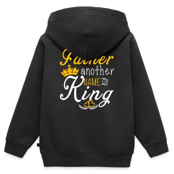 Father Another Name Of King - Kids Premium Organic Zip-up Hoodie - black - Back - AI Model Kid Male (0cm)
