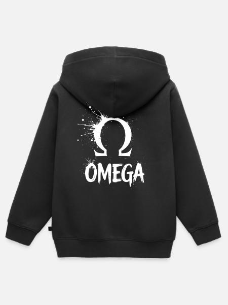 Omega Symbol Splash - Kinder Premium Organic Zip Hoodie - Schwarz