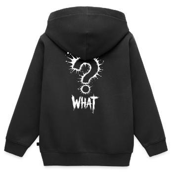Quel point d’interrogation Splash - Sweat Premium à capuche zippé enfant bio - noir - Dos - AI Model Kid Male (0cm)