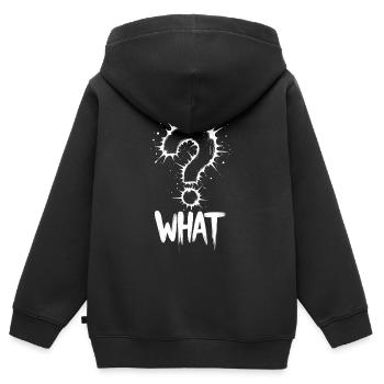 Quel point d’interrogation Splash - Sweat Premium à capuche zippé enfant bio - noir - Dos - AI Model Kid Male (0cm)