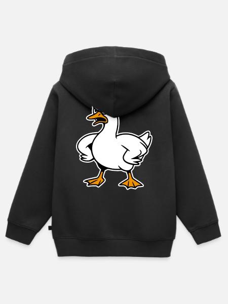 Lustige wütende Gans - Kinder Premium Organic Zip Hoodie - Schwarz