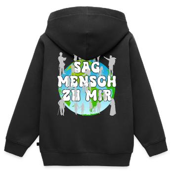 Global humanity unites community, diversity - Kids Premium Organic Zip-up Hoodie - black - Back - AI Model Kid Male (0cm)