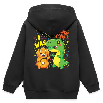 Six Seven Dinosaur 7 Years Birthday - Kids Premium Organic Zip-up Hoodie - black - Back - AI Model Kid Male (0cm)