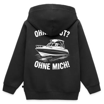Ohne Boot? Ohne Mich! - Kinder Premium Organic Zip Hoodie - Schwarz - Hinten - AI Model Kid Male (0cm)