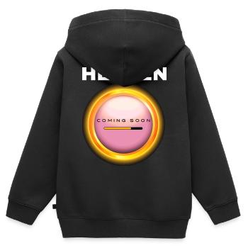 Heaven Coming Soon - Kids Premium Organic Zip-up Hoodie - black - Back - AI Model Kid Male (0cm)