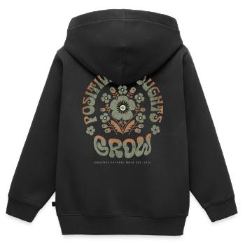 Positive Gedanken Blüte - Kinder Premium Organic Zip Hoodie - Schwarz - Hinten - AI Model Kid Male (0cm)