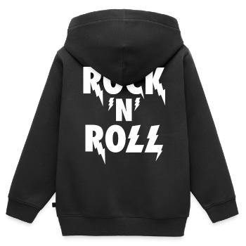 Rock'N'Roll Blitz-Emblem - Kinder Premium Organic Zip Hoodie - Schwarz - Hinten - AI Model Kid Male (0cm)