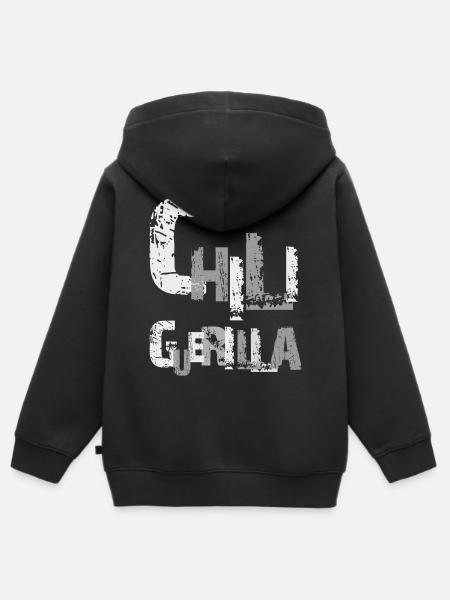 Chili Grunge Typography, Chiliguerilla - Kinder Premium Organic Zip Hoodie - Schwarz