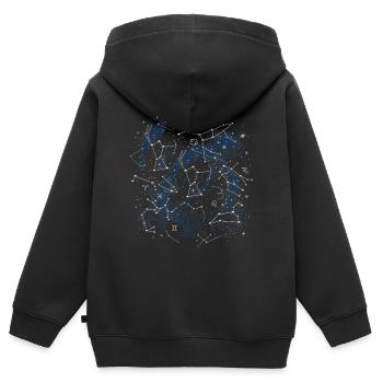 Stern Karte - Kinder Premium Organic Zip Hoodie - Schwarz - Hinten - AI Model Kid Male (0cm)