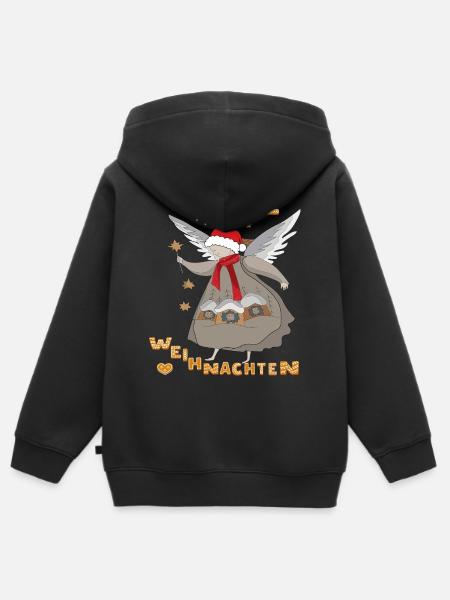 Frohe Weihnachten - Kinder Premium Organic Zip Hoodie - Schwarz