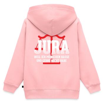 Jura Anwalt - Kinder Premium Organic Zip Hoodie - Rosa - Hinten - AI Model Kid Female (0cm)