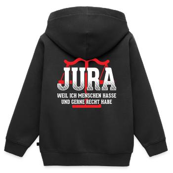 Avocat de droit - Sweat Premium à capuche zippé enfant bio - noir - Dos - AI Model Kid Male (0cm)