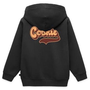 Cuisson des biscuits rétro - Sweat Premium à capuche zippé enfant bio - noir - Dos - AI Model Kid Male (0cm)
