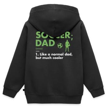 Sport Dad Definition Soccer - Kinder Premium Organic Zip Hoodie - Schwarz - Hinten - AI Model Kid Male (0cm)