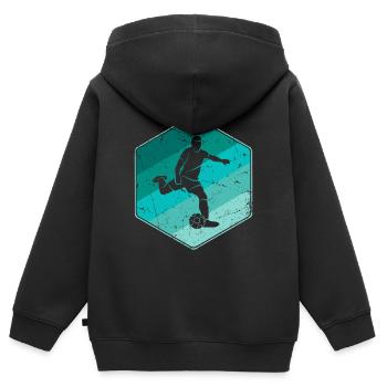 Fußballer Retro Fußball Spieler Fußballspieler - Kinder Premium Organic Zip Hoodie - Schwarz - Hinten - AI Model Kid Male (0cm)