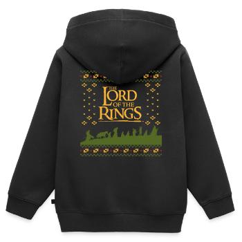 The Lord Of The Rings Ugly Christmas Design - Kids Premium Organic Zip-up Hoodie - black - Back - AI Model Kid Male (0cm)