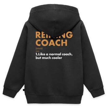 Pure Coach Definition Reining - Kids Premium Organic Zip-up Hoodie - black - Back - AI Model Kid Male (0cm)