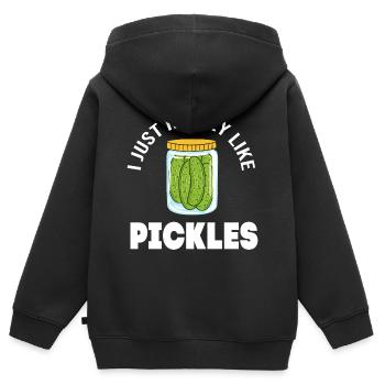 Pickle Cucumber Cucumber - Kids Premium Organic Zip-up Hoodie - black - Back - AI Model Kid Male (0cm)