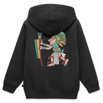 Maya kalender aztec Inka - Kinder Premium Organic Zip Hoodie - Schwarz - Hinten - AI Model Kid Male (0cm)