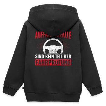 Auffahrunfälle Kein Teil Fahrprüfung Fahrschule - Kinder Premium Organic Zip Hoodie - Schwarz - Hinten - AI Model Kid Male (0cm)