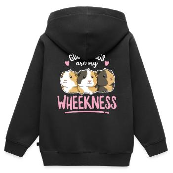 Meerschwein Spruch für einen Meerschweinchen - Kinder Premium Organic Zip Hoodie - Schwarz - Hinten - AI Model Kid Male (0cm)